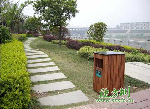 上海普陀最好的戶外鋼木垃圾桶，貨比三家只選欣方圳